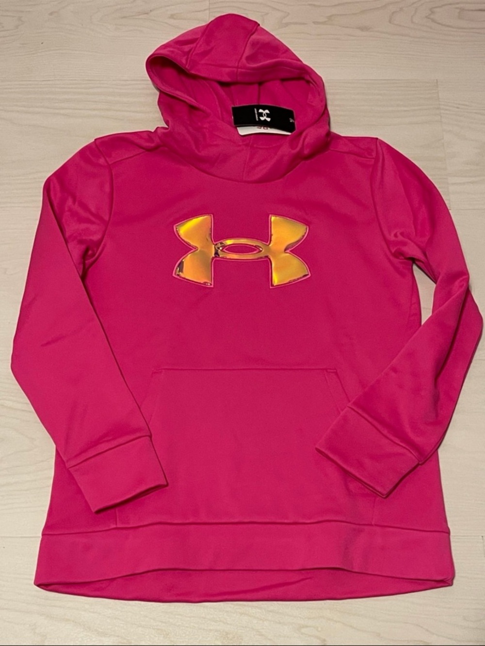 Under Armour Girls YL(14) Pink Hoodie with Logo